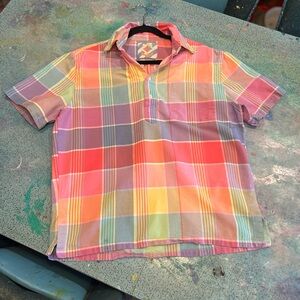 90s Pastel Plaid Shirt